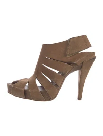 Pre-owned Pedro Garcia Suede Slingback Pumps In Brown