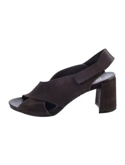 Pre-owned Pedro Garcia Suede Slingback Sandals In Multi