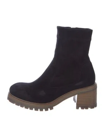 Pre-owned Pedro Garcia Suede Sock Boots In Blue
