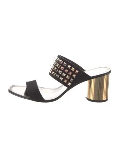 Pre-owned Pedro Garcia Suede Studded Accents Slides In Multi