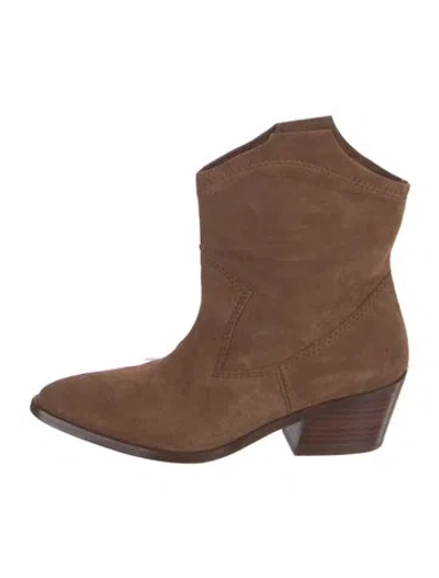 Pre-owned Pedro Garcia Suede Western Boots In Brown