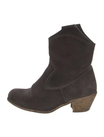 Pre-owned Pedro Garcia Suede Western Boots In Gray