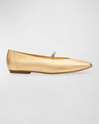 Pedro Garcia Tila Metallic Crystal-strap Ballerina Flats