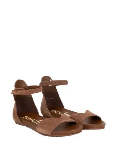 Pedro Garcia Touch-strap Suede Sandals In Brown
