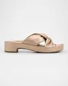 Pedro Garcia Twisted Metallic Leather Flatform Sandals In Calisto Rose Bronze