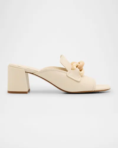 Pedro Garcia Umita Leather Mules In Ivory