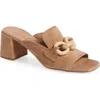 Pedro Garcia Umita Slide Sandal In Beige Plush Suede-natural
