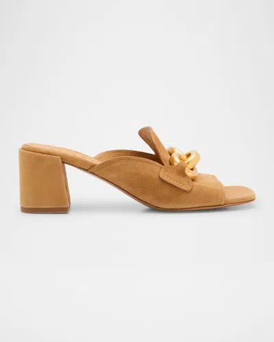 Pedro Garcia Umita Suede Mule Sandals In Brown