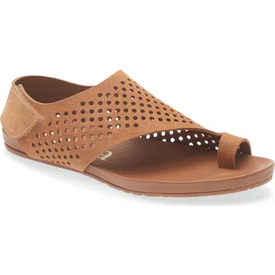 Pedro Garcia Valisa Leather Slide Sandal In Brown