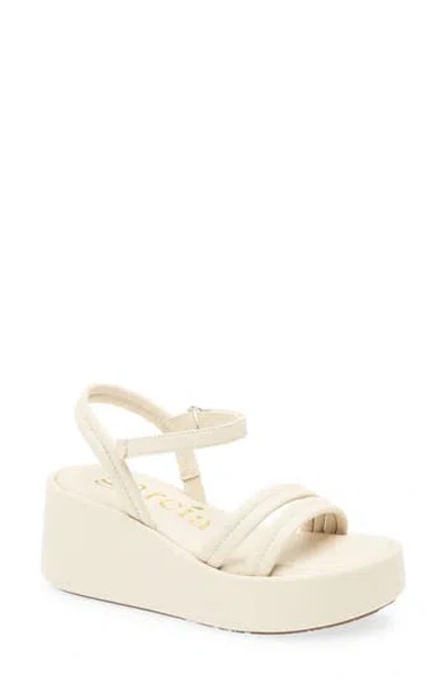 Pedro Garcia Vhava Platform Wedge Sandal In Neutral