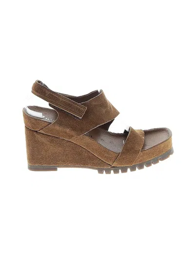 Pre-owned Pedro Garcia Wedges In Brown