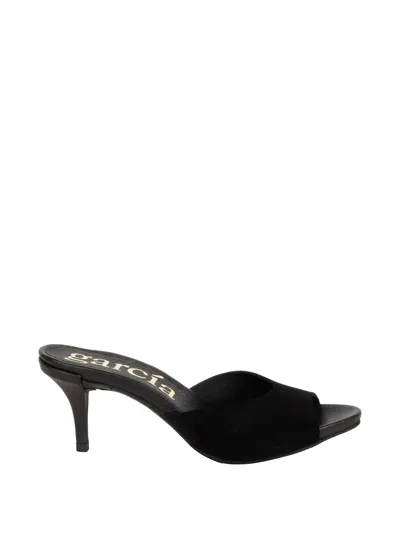 Pedro Garcia Welch Suede Slip-on Sandals In Black