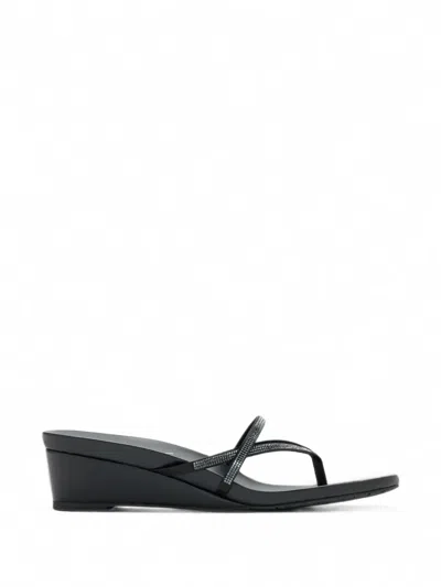 Pedro Garcia Wilon Crystal-embellished Heeled Sandals In Black