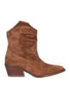 Pedro Garcia Pedro García Woman Ankle Boots Tan Size 6 Leather In Brown