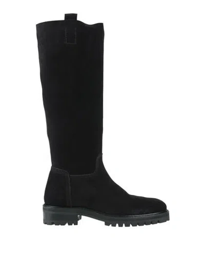 Pedro Garcia Xantia Tall Midi Slouch Leather Boots In Black