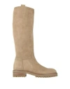 Pedro Garcia Pedro García Woman Boot Khaki Size 7 Leather In Beige