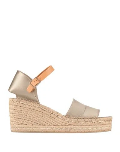 Pedro Garcia Pedro García Woman Espadrilles Khaki Size 9 Viscose, Leather In Beige