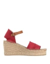 Pedro Garcia Pedro García Woman Espadrilles Red Size 8 Viscose, Leather