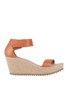 Pedro Garcia Pedro García Woman Espadrilles Tan Size 7 Cow Leather In Brown