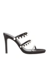 Pedro Garcia Pedro García Woman Sandals Black Size 10 Textile Fibers In Black