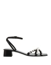 Pedro Garcia Pedro García Woman Sandals Black Size 10.5 Leather In Black