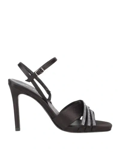 Pedro Garcia Pedro García Woman Sandals Black Size 8 Textile Fibers