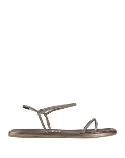 Pedro Garcia Pedro García Woman Sandals Bronze Size 8 Lambskin In Yellow