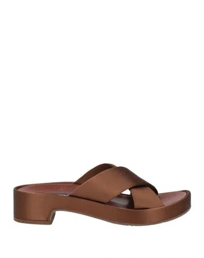 Pedro Garcia Pedro García Woman Sandals Brown Size 8 Textile Fibers