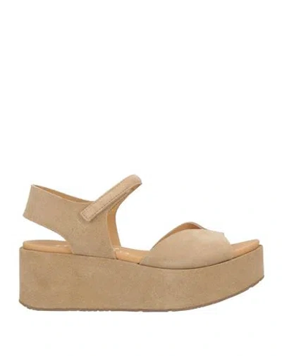 Pedro Garcia Pedro García Woman Sandals Camel Size 8 Leather In Brown