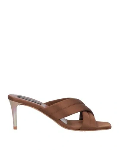 Pedro Garcia Pedro García Woman Sandals Chocolate Brown Size 6 Textile Fibers