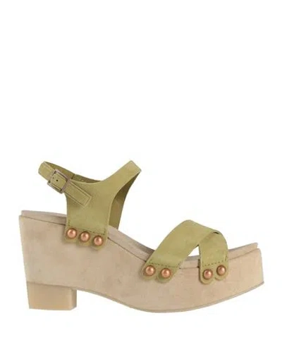 Pedro Garcia Pedro García Woman Sandals Light Green Size 6 Cow Leather