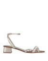 Pedro Garcia Pedro García Woman Sandals Light Grey Size 10 Leather