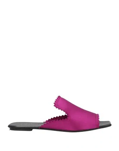 Pedro Garcia Pedro García Woman Sandals Magenta Size 8 Textile Fibers