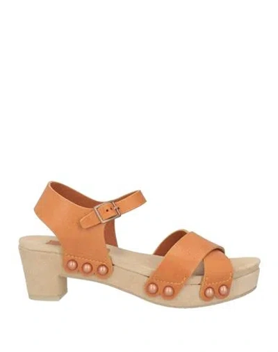 Pedro Garcia Pedro García Woman Sandals Tan Size 7 Cowhide In Brown