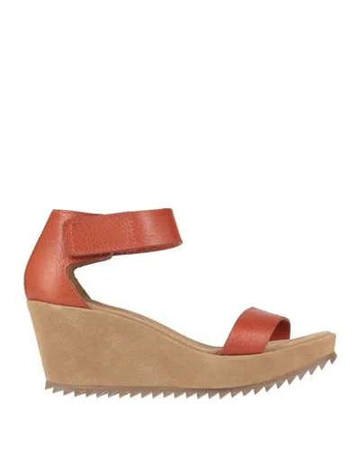 Pedro Garcia Pedro García Woman Sandals Tan Size 7.5 Cow Leather In Brown