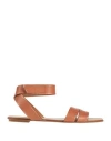 Pedro Garcia Pedro García Woman Sandals Tan Size 8 Cow Leather In Brown