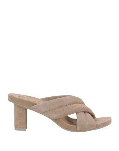 Pedro Garcia Pedro García Woman Sandals Taupe Size 8 Cow Leather In Grey