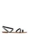Pedro Garcia Pedro García Woman Thong Sandal Black Size 7.5 Viscose In Black