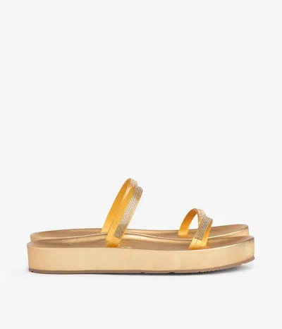 Pedro Garcia Women's Alania Sandal In Gold Nappa Lame In Multi