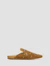 Pedro Garcia Braidy Crystal-embellished Suede Clogs In Brown