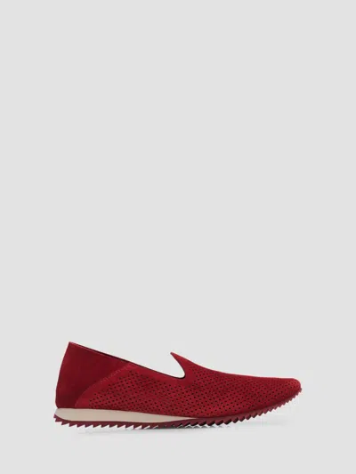 Pedro Garcia Cristiane Perforated Suede Loafers In Red