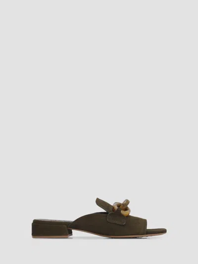 Pedro Garcia Enna Suede Mules In Green