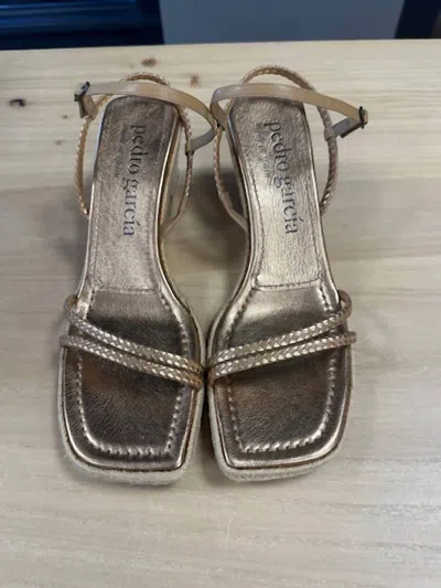 Pedro Garcia Women Idun Sandal In Tan Soft Kid + Foil In Multi