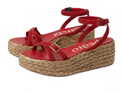Pedro Garcia Women's Nanda Wedge Sandal In Lipstick Castoro In Red