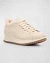 Pedro Garcia Orinda Suede Shearling Platform Sneakers In Multi