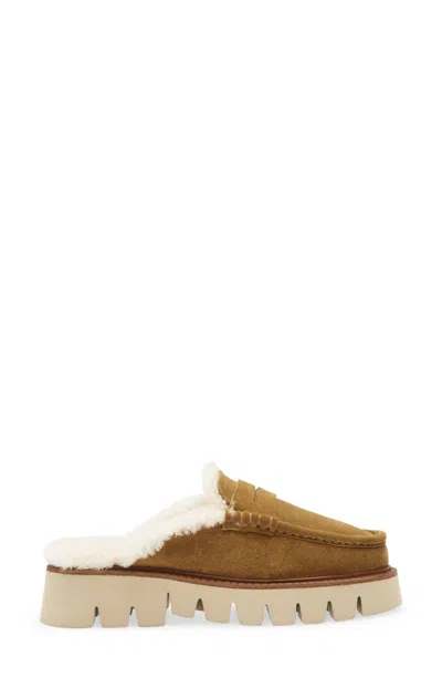 Pedro Garcia Women's Savy Shearling Mule In Alpaca Velour In Orange
