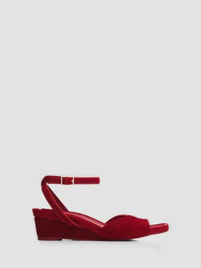 Pedro Garcia 40mm Wamika Suede Ankle-strap Sandals In Red