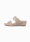 Pedro Garcia Women's Wendy Wedge Sandal In Flax Nubby Linen In Neutral