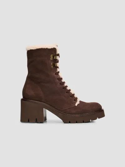 Pedro Garcia Women's Zineta 65mm Shearling-lined Leather Boots In Brown