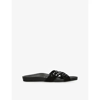 Pedro Garcia Womens Black Analis Suede Slides Eur 38.5 / 5.5 Uk
